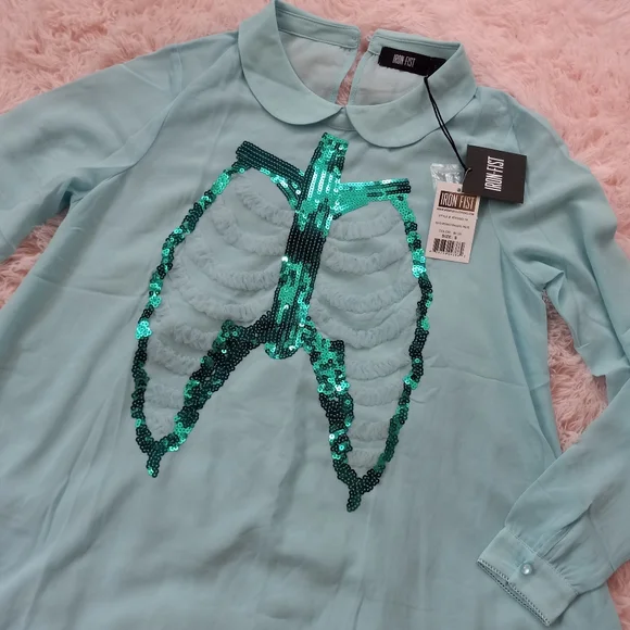 Dead Mermaid NWT Iron Fist babydoll lace dress! Pastel goth/ fairycore! - Picture 11 of 16